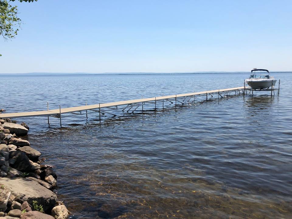 Rolling dock with boat